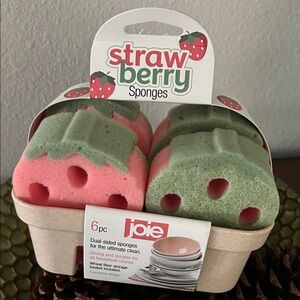 Strawberry Shaped  Dish Sponges 6pc NWT